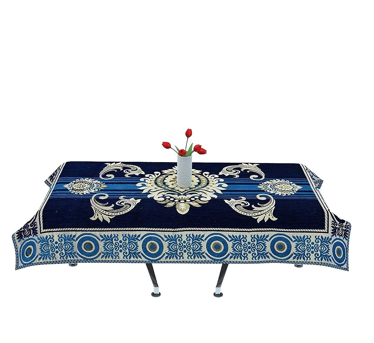 Fablicious Center Table Cover Cloth, Blue