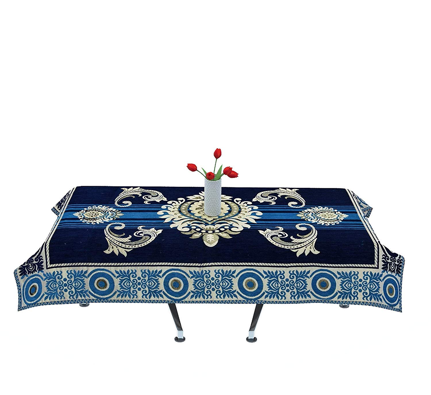 Fablicious Center Table Cover Cloth, Blue