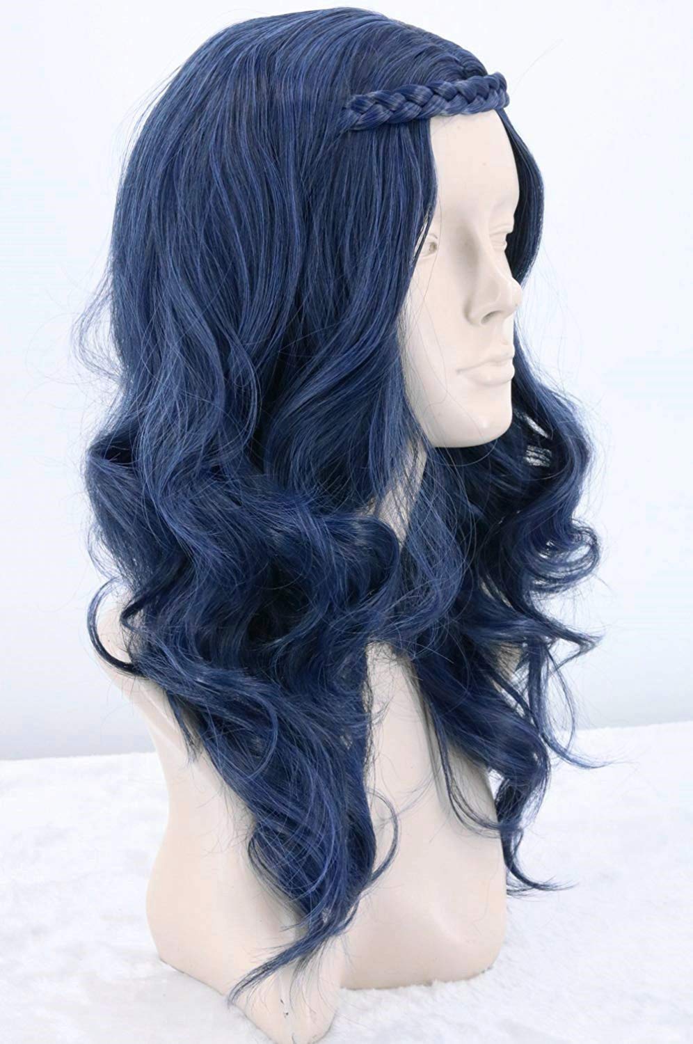 Topcosplay Child Wig Dark Blue Wave Halloween Costume Wigs Cosplay Wig image 4