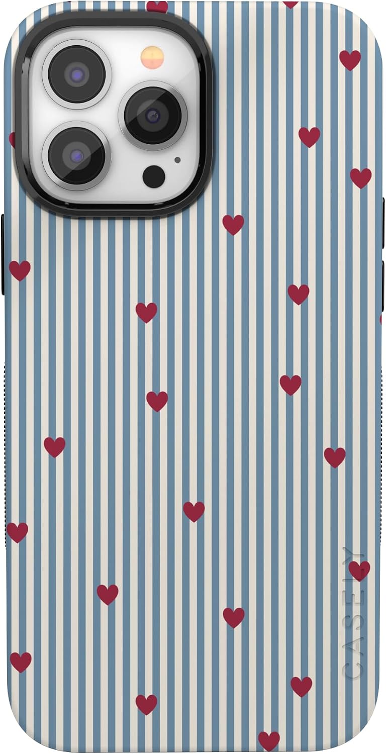 Casely iPhone 13 Pro Max Case | Love Lines | Blue Stripes | Bold Protective Design | MagSafe Compatible Design