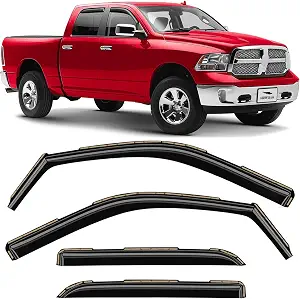 Voron Glass In-Channel Full-Window Rain Guards for Ram Crew Cab (4-piece)