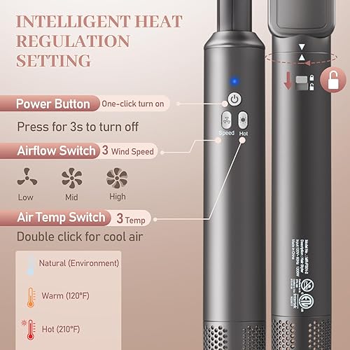 Miniatura 6 de Sistema de peinado y secado de aire 6 en 1, potente cepillo secador de pelo de alta velocidad y multiestilizador con rizadores de envoltura