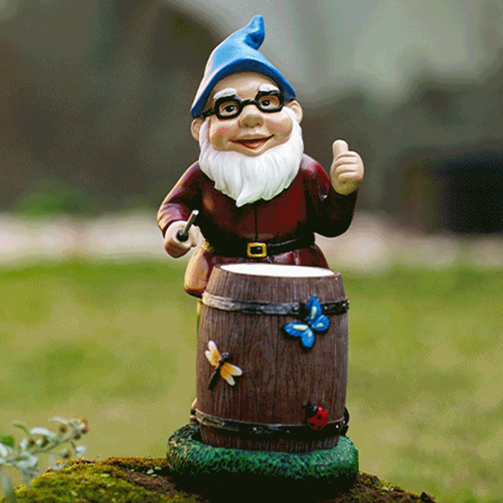 Tamburo Battendo Ornamenti Nani Decorazione Giardino Compleanno Resina Nani Statua Nani Figurine Resina