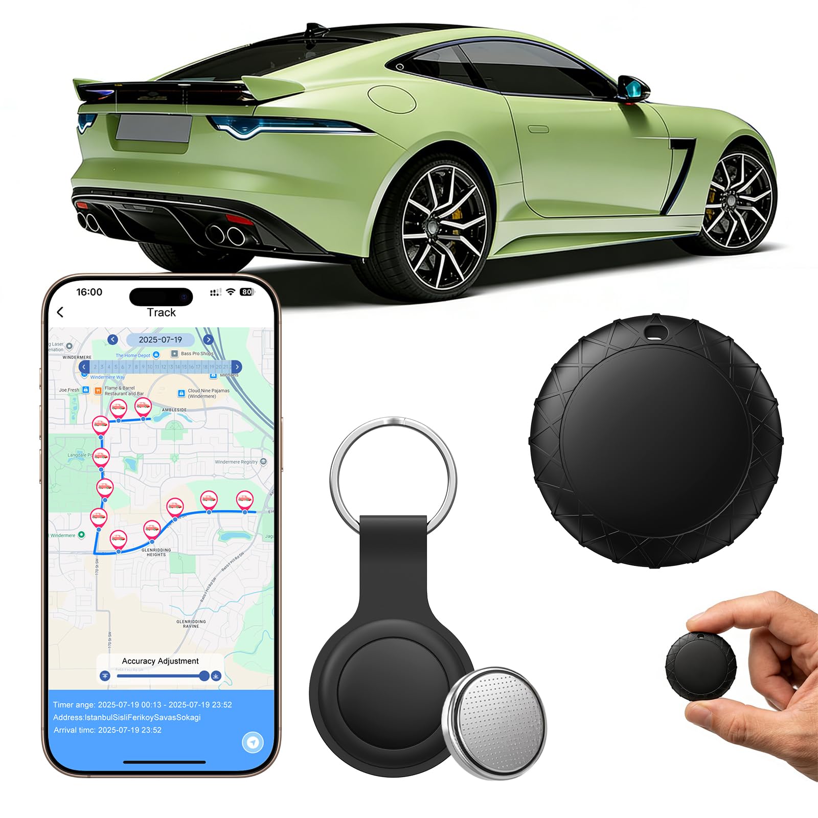GPS Coche localizador, 2026 Localizador GPS para Coche, Compatible con Android y iOS, Seguimiento en Tiempo Real, Mini magnético para Coches Tracker rastreador para Coches Sin cuota mensual -Negro - 2