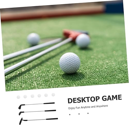 Miniatura 8 de Juego de mini putter de golf con bolas pequeñas, palos de golf realistas de escritorio para interiores para el desarrollo de habilidades, fomentar