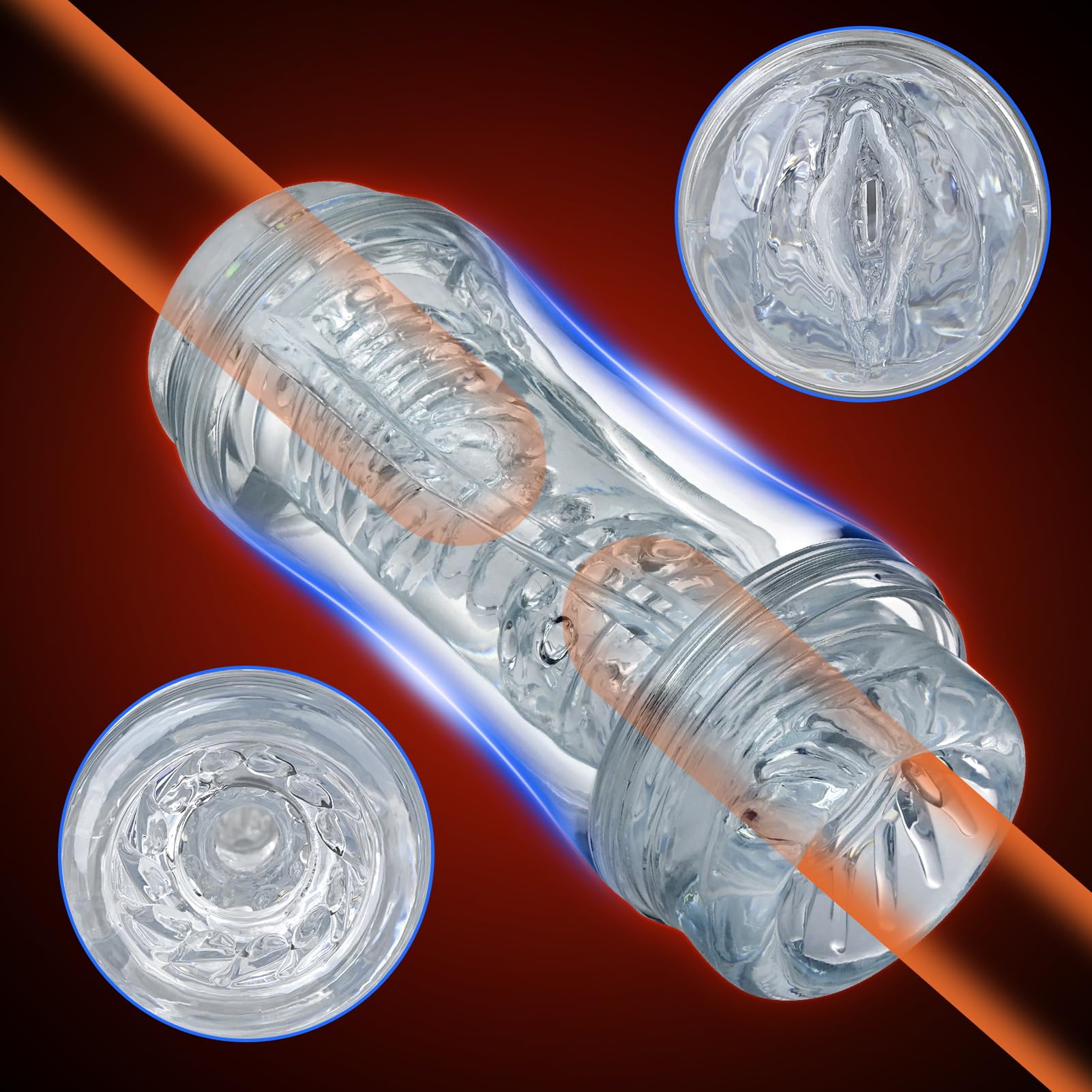 Amazon.com: Transparent Double-Ended Male Masturbator with Realistic Vagina  and Anus, Waterproof and Skin-Friendly Material Portable Pocket Stimulation  Device with Dual Pleasure Sex Feature Adult Pleasure Toy : Health &  Household