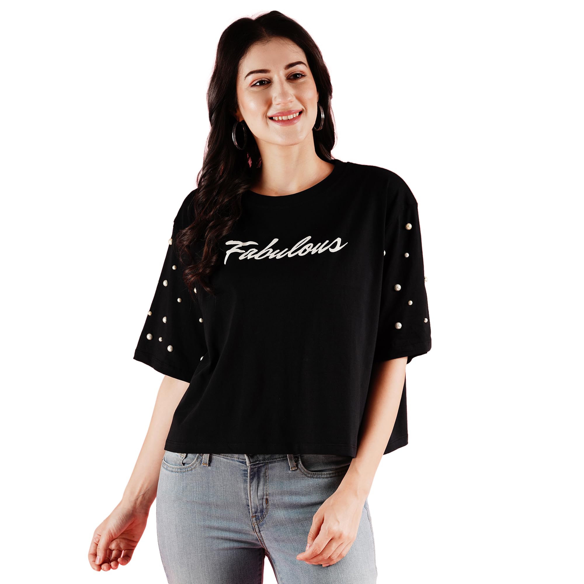Jack & Jones Women T-Shirt (3638811004_Black_M) in black
