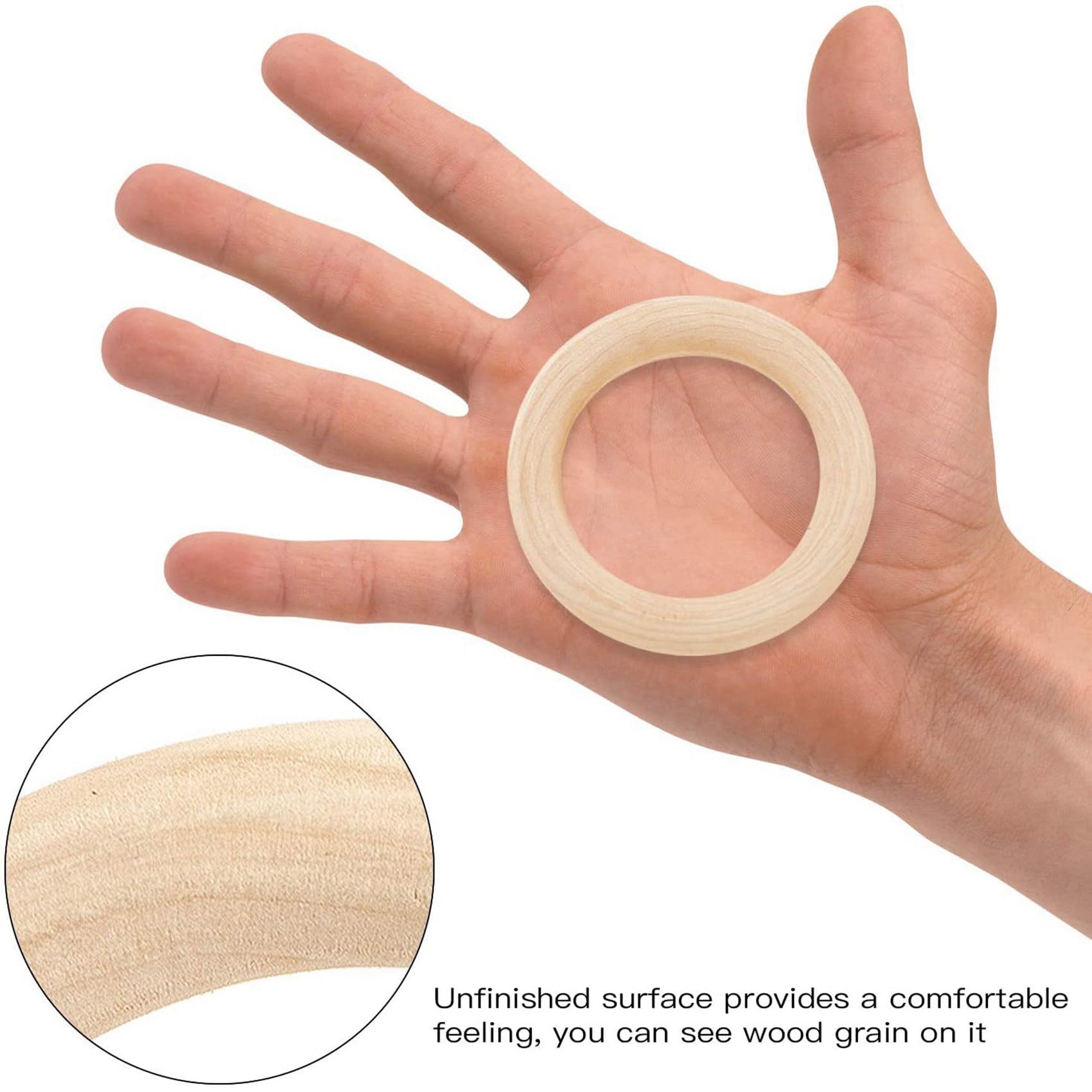 180 Stück Natur Ringe 60Mm Unvollendeter Makramee Ring Kreise für Mach Es Selbst Ring Anhänger Schmuck Herstellung