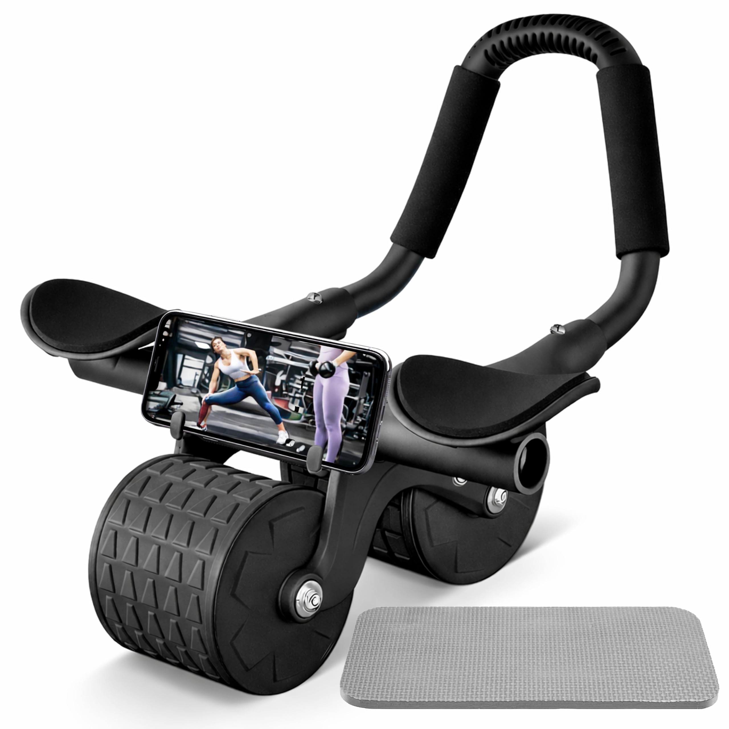 Jaspo Spin Core Abs Roller Wheel with Automatic Rebound & Elbow Support, Dual Non-Slip Wheels, Mobile Holder, Professional Abdominal Trainer for Home Gym Exercise with Knee Pad-image-20