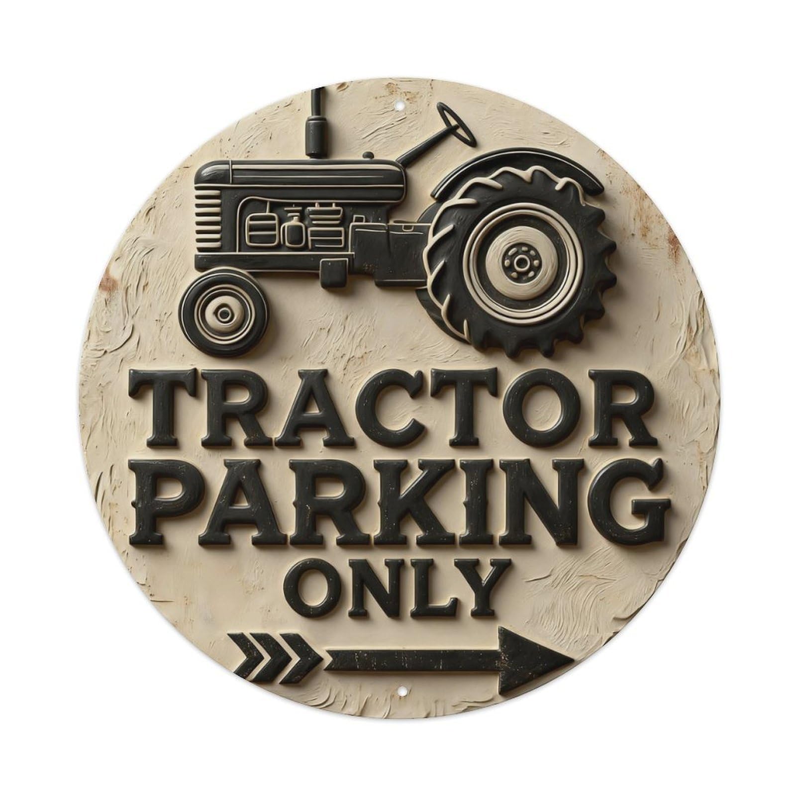 Zlatcbu Vintage Tractor Parking Only Sign Metal Tin Sign Retro Wall Art Poster, Decor For Home Living Room Bar Cafe Garage, 8X8 Inch