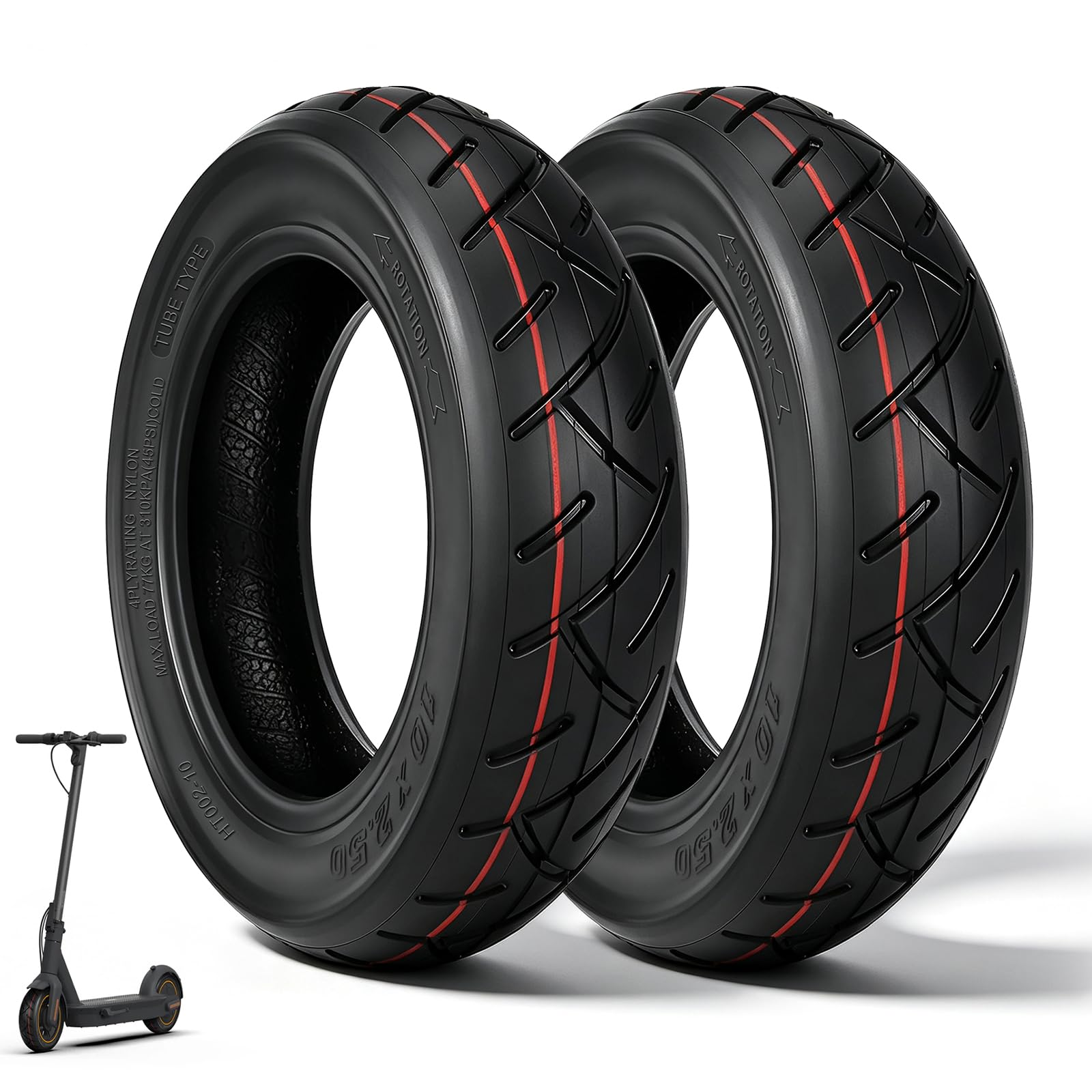 60/70-6.5 Pneumatico tubeless da 10 pollici per Ninebot Max G30/ G30D 2 / G30E 2 / G30P / G30LP,60/70-6,5 ruote di ricambio autoriparanti, accessori per pneumatici Ninebot Scooter(2 PCS)