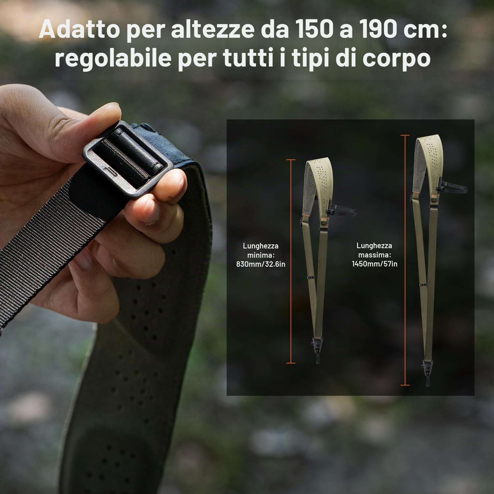 PGYTECH Camera Strap Pro, Cinghia Spalla Resistente a Sgancio Rapido Con Cinghia Ascellare Amovibile, Imbragatura Professionale
