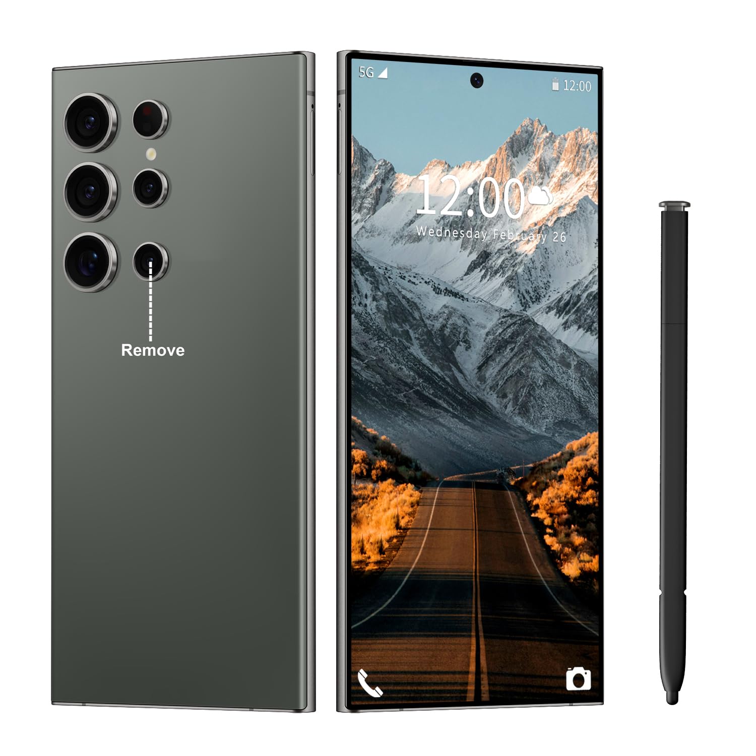 Photo 1 of BVNA I24 Ultra Unlocked Phone 16+512GB,Built in Pen the Phone,Smartphone Battery 6800mAh 6.82" HD Screen,Android 14 with 128GB Memory Card Cell Phone,Face ID/5G/Fingerprint Lock/GPS (Blue, 16+512G)
