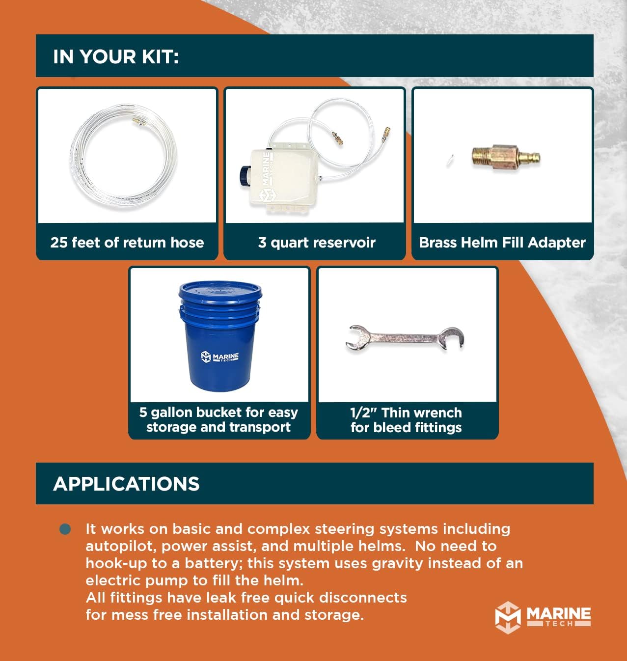 Marine Tech Tools Bleed System, Sea Star Hydraulic Steering Bleed Kit, Marine Hydraulic Steering