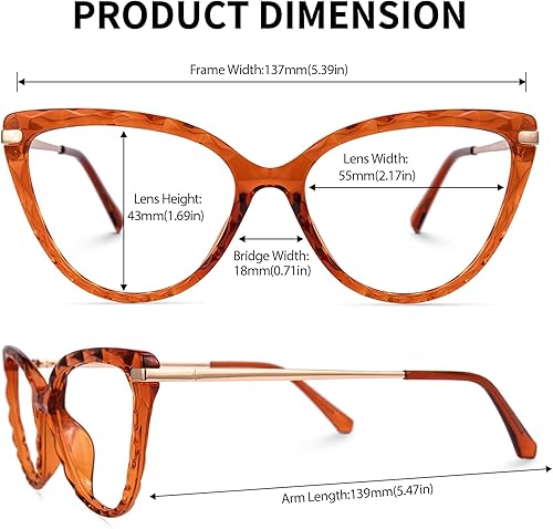 Miniatura 4 de Zeelool Gafas de cristal TR90 de gran tamaño para mujer, montura con lentes transparentes sin receta Lucas ZOT652438