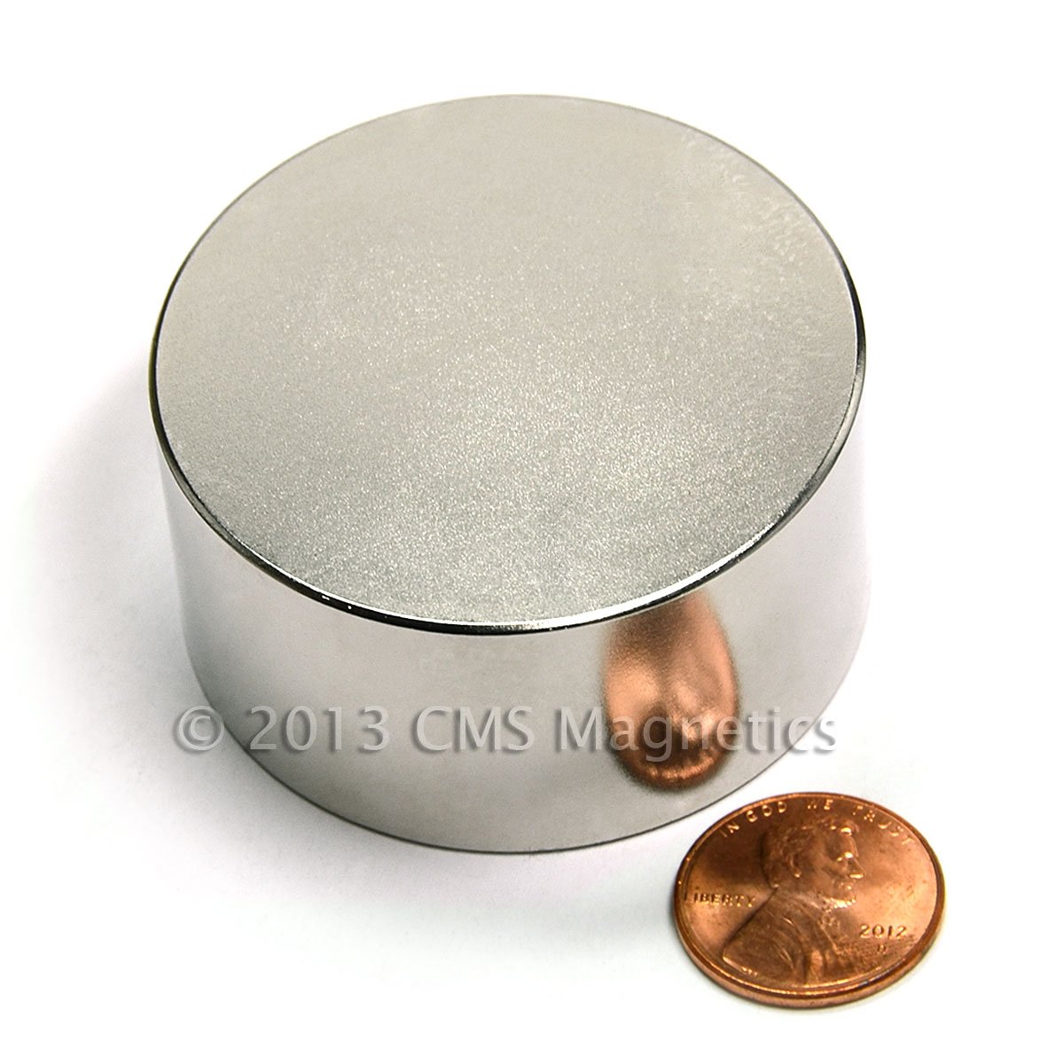 CMS Magnetics Disc Magnet Neodymium Grade N52 2" x 1" 212 LBS Pull School Home Science Industry 1 pack