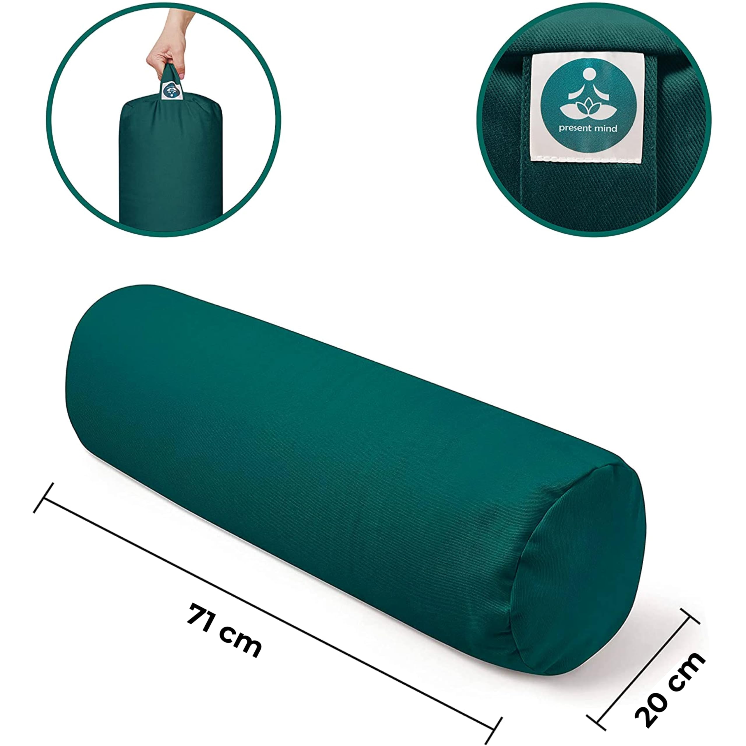 Bolster Yoga - Yoga Cuscino Cilindro Ø20 cm – Rullo 100% Naturale