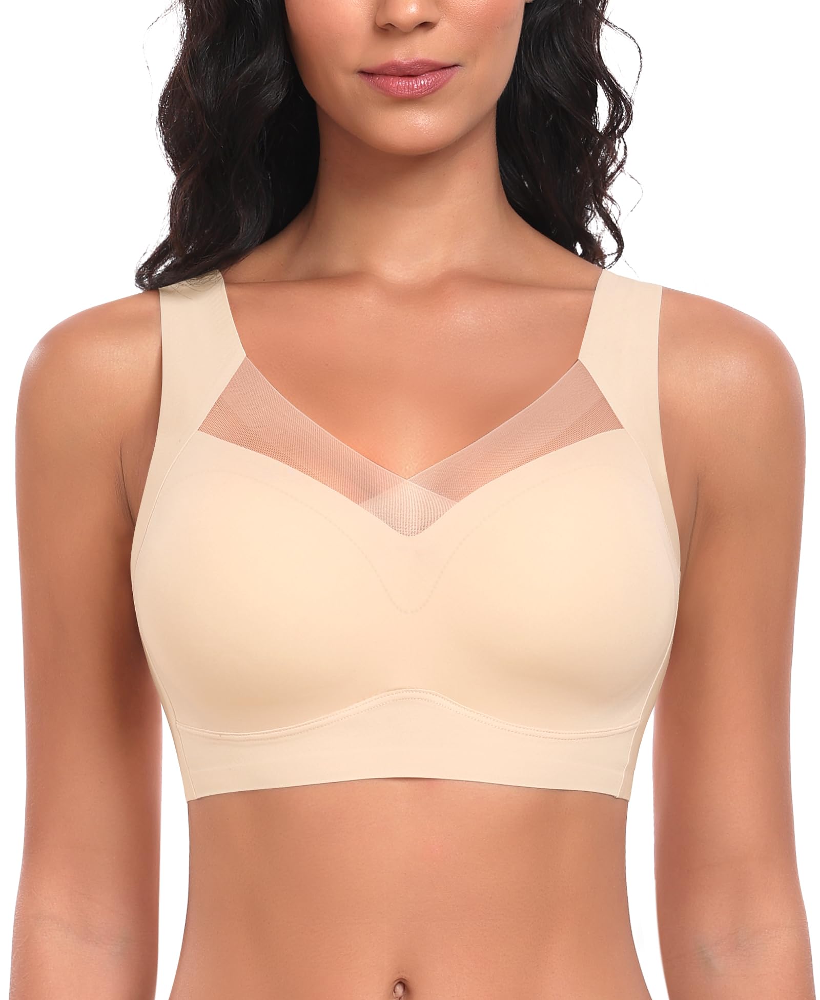 Damen BH Ohne Bügel Nahtloser Bequemer BH Weicher Glatter BHS Bustier Bügelloser BHS Komfort Soft Bra T-Shirt Bralette Gepolsterter