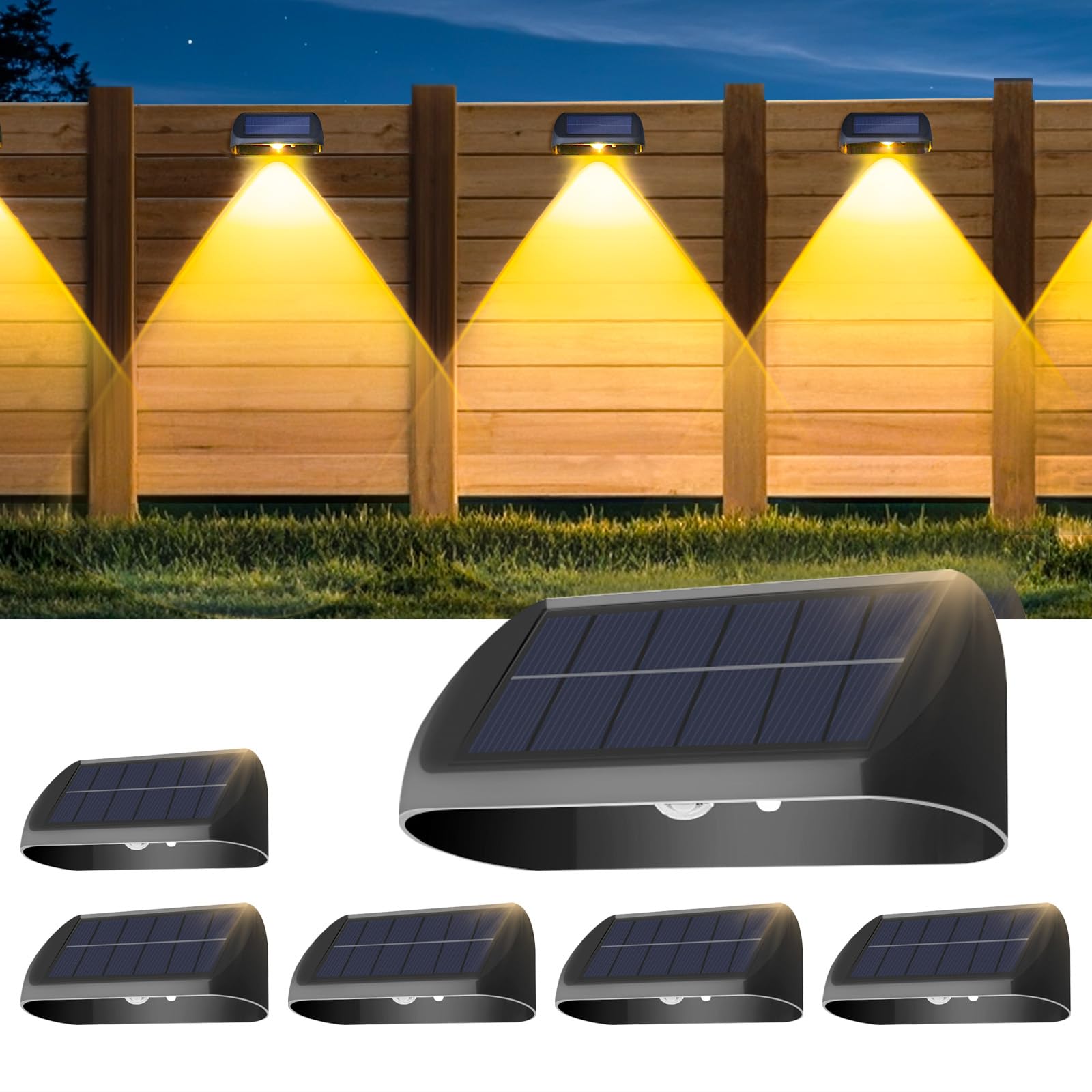 OOTDAY Solar Fence Lights, Solar Deck Lights Outdoor, Solar Garden - View #7
