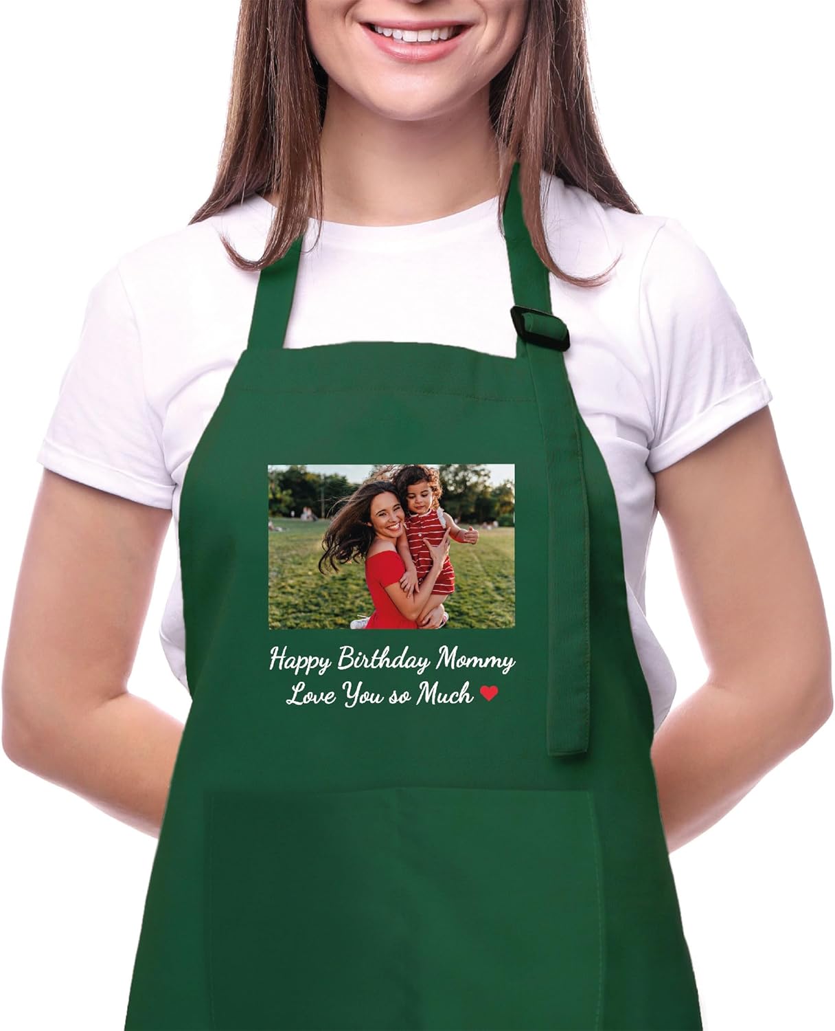 Custom Name Photo Logo Grilling & Cooking Aprons for Women and Men, Personalized Adult Kitchen Apron, Customized Waterproof Polyester Chef Apron, Custom Aprons for Women, Adjustable Bib with 2 Pockets - Image 2