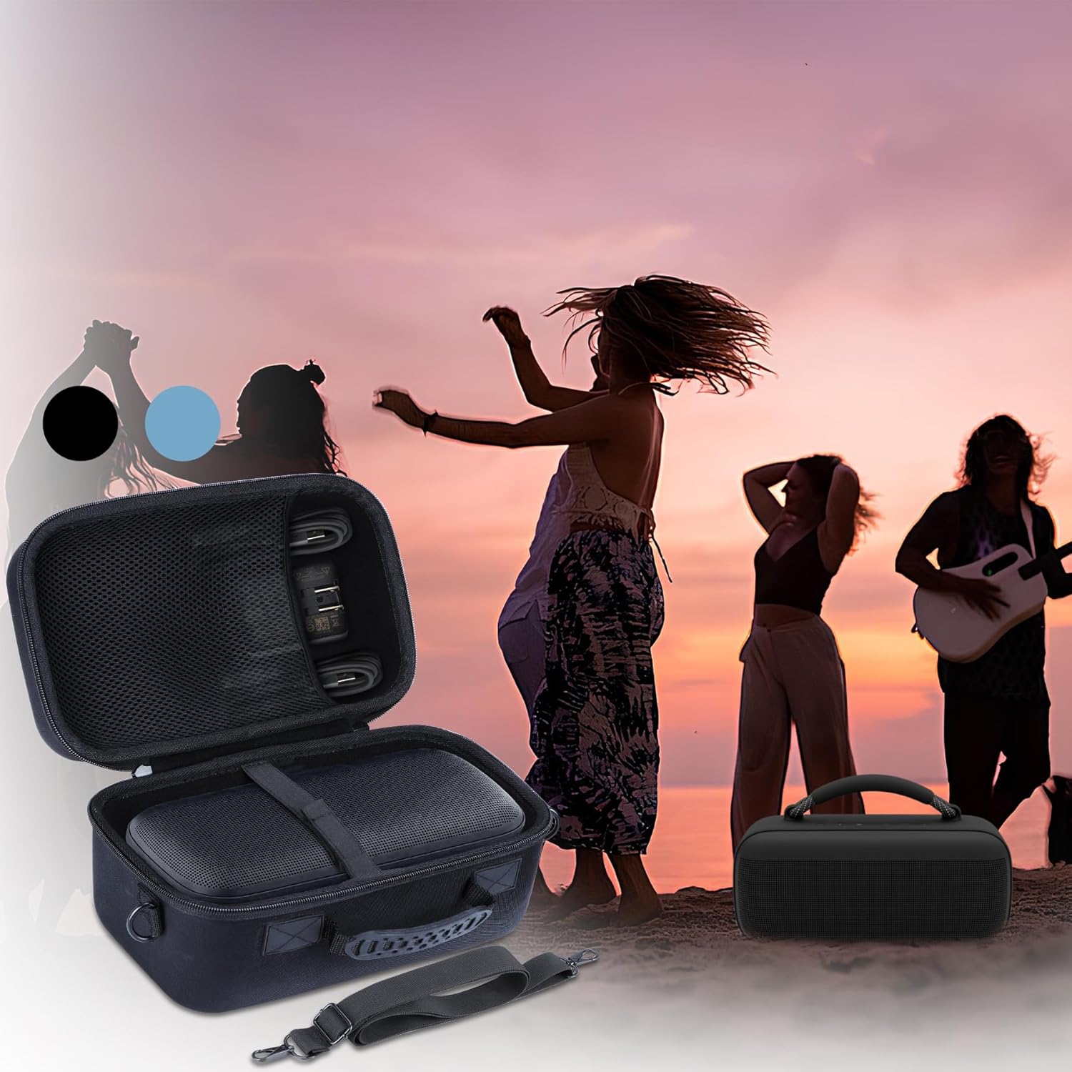 Storage Case Compatible with Bose Soundlink Max Speaker (Dark Blue) - Image 9