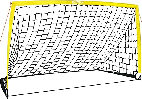 Miniatura 32 de Portería de fútbol portátil de 5 x 3, 6 x 4, 9 x 5 pies, para patio trasero, red de práctica de fútbol plegable con bolsa de transporte para niños