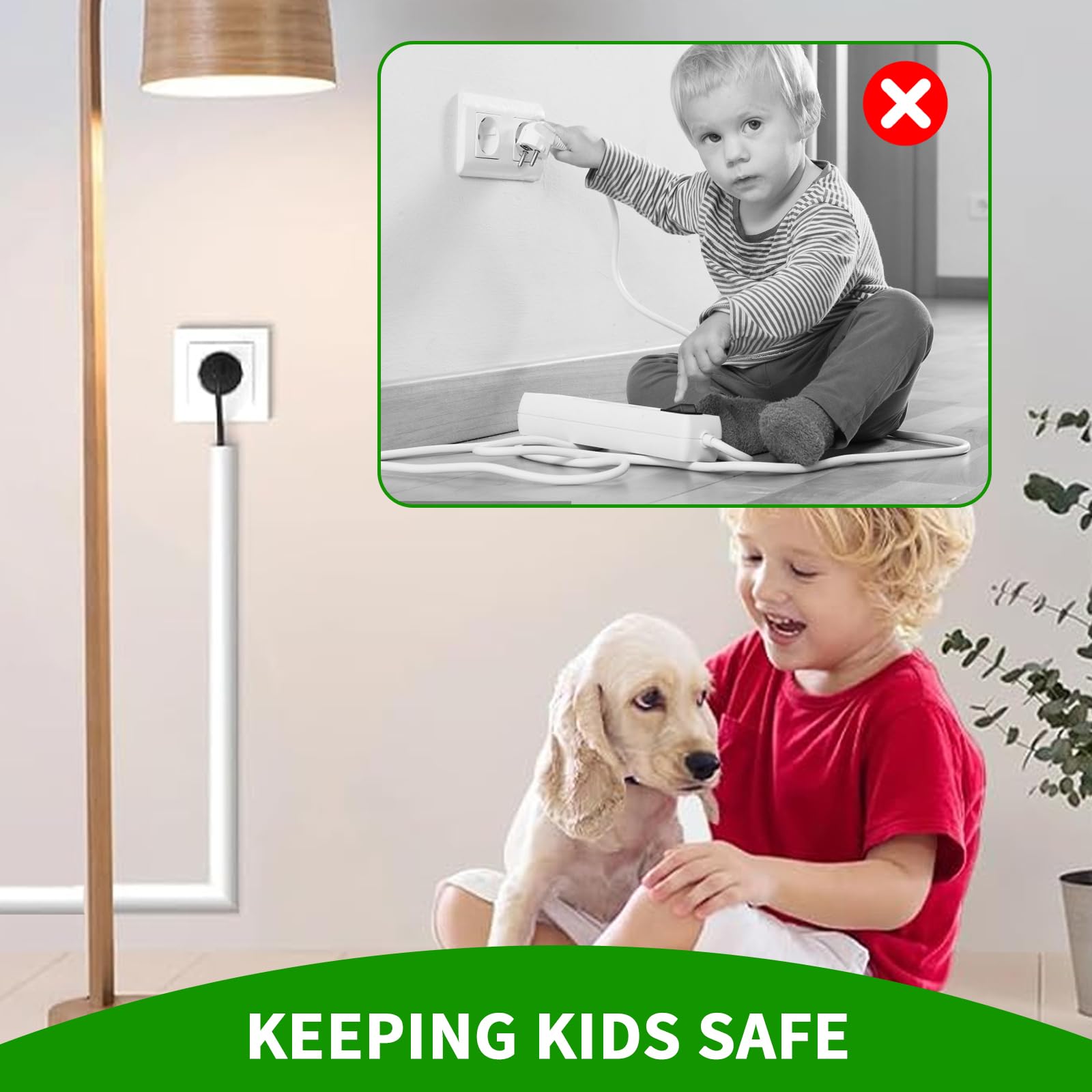GUOYOU Goulotte Cache-Câble 2M Blanc - Mini Passe-Câble Auto-Adhésif Sol/Mur - Cache 1-2 Fils Électriques Ou HDMI
