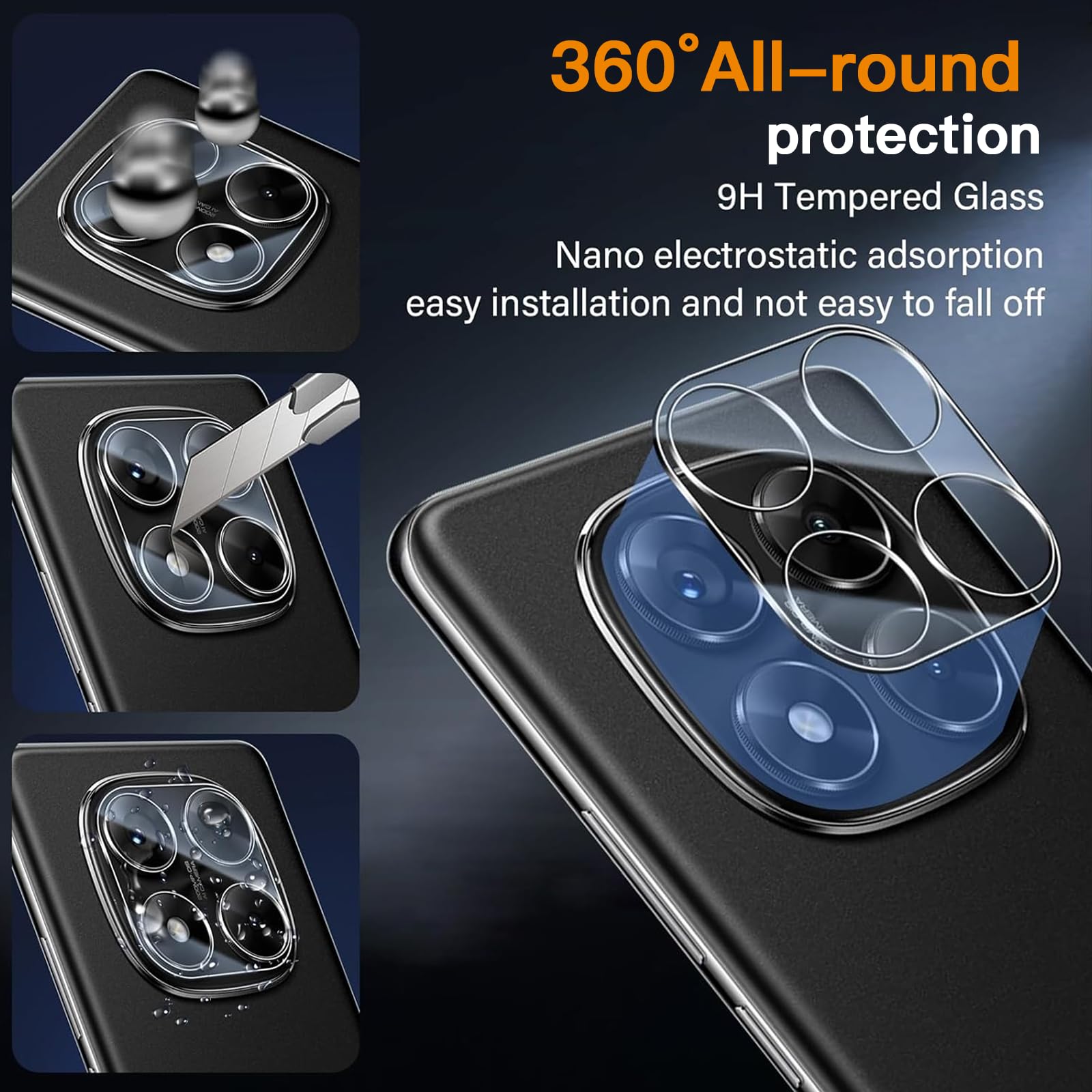 Pellicola Vetro Temperato per Xiaomi Redmi Note 15 5G, 2+2+2 Pezzi Interna TPU Pellicola Protettiva+ 9H Anteriore Vetro Temperato+ Pellicola Fotocamera