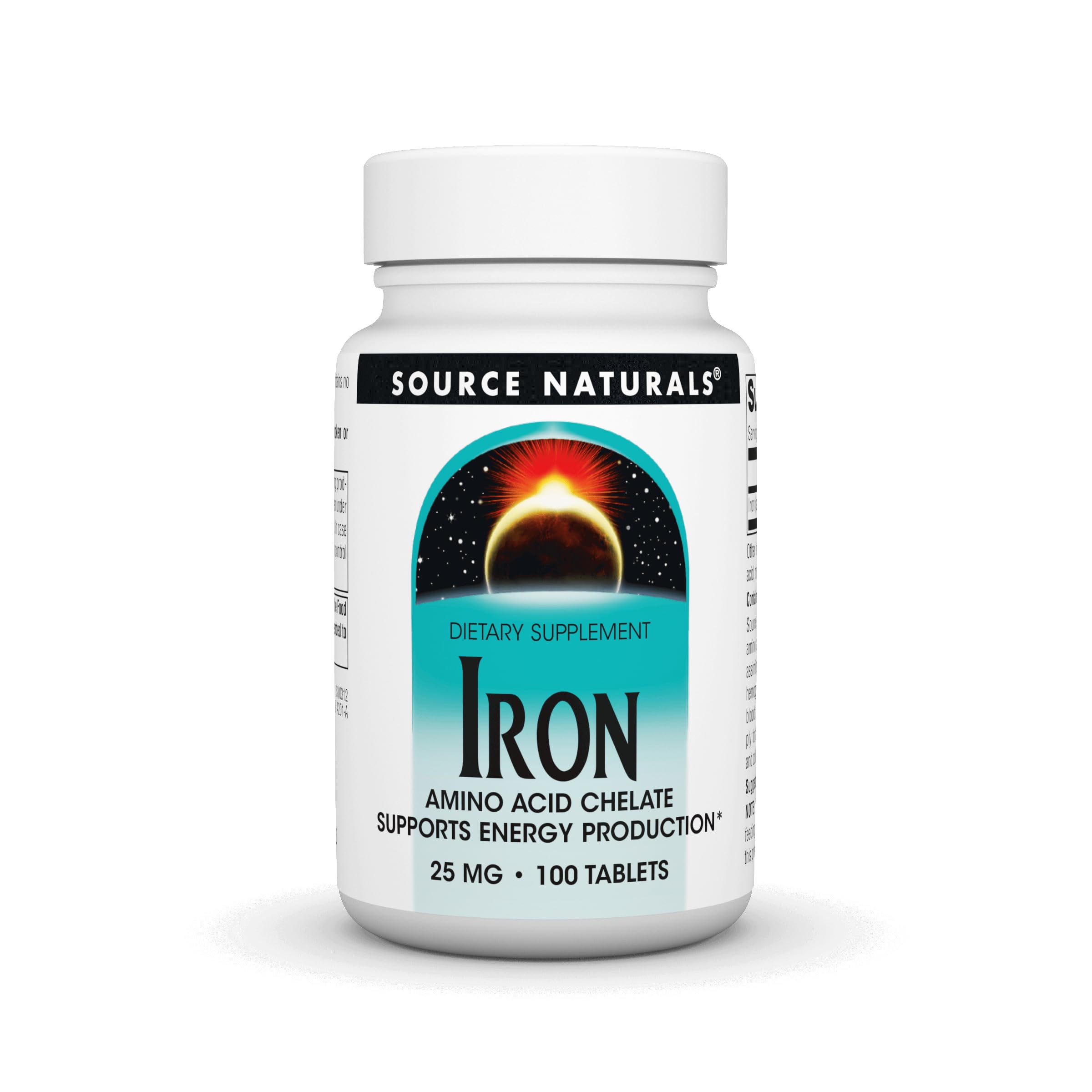 Source Naturals Iron, Amino Acid Chelate - Dietary Supplement That Supports Energy Production - 100 Tablets
