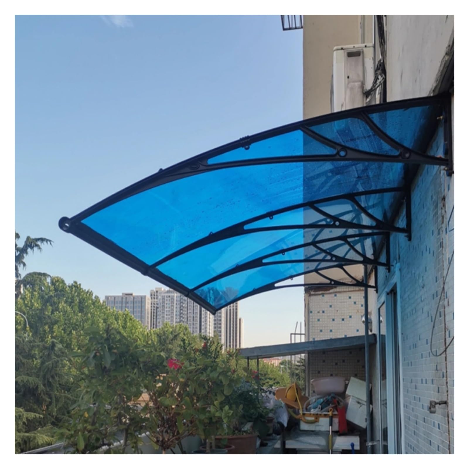 Ghply One Color Door Canopy Window Awnings, Polycarbonate Cover Front Door Awning Patio Canopy, With Sink Door Canopy, Aluminum Bracket, Expandable(100X240cm(39X95in))