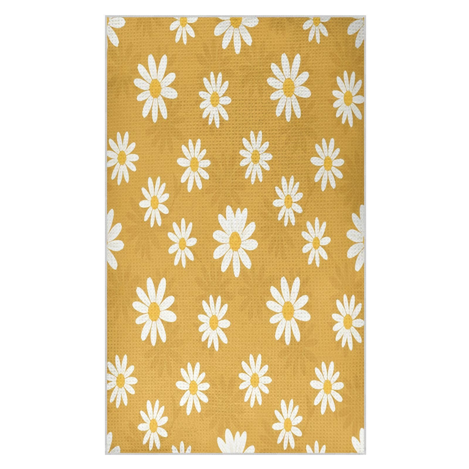 BURSTDDY Daisies Kitchen Towels,Absorbent Dish Towels 2 Pack