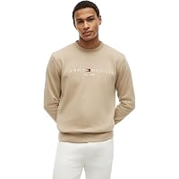 Tommy Hilfiger Uomo Felpa Tommy Logo Senza Cappuccio, Beige (Batique Khaki)