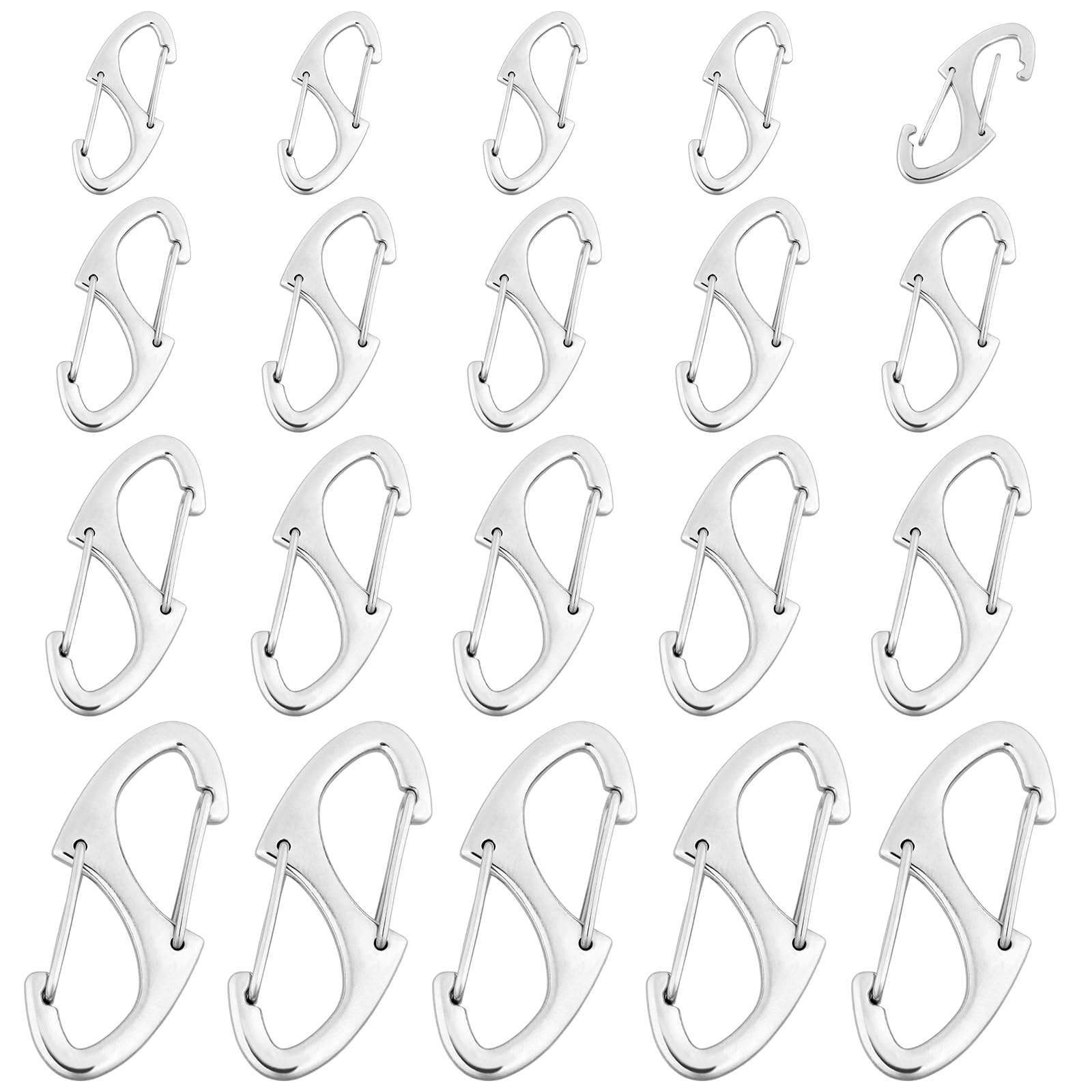 Zipper Clips Anti Theft, 20 Pcs Zipper Pull Locks for Backpacks, Double-Sided Spring S Carabiner Clasps Theft Deterrent for Luggage Suitcase Handbags