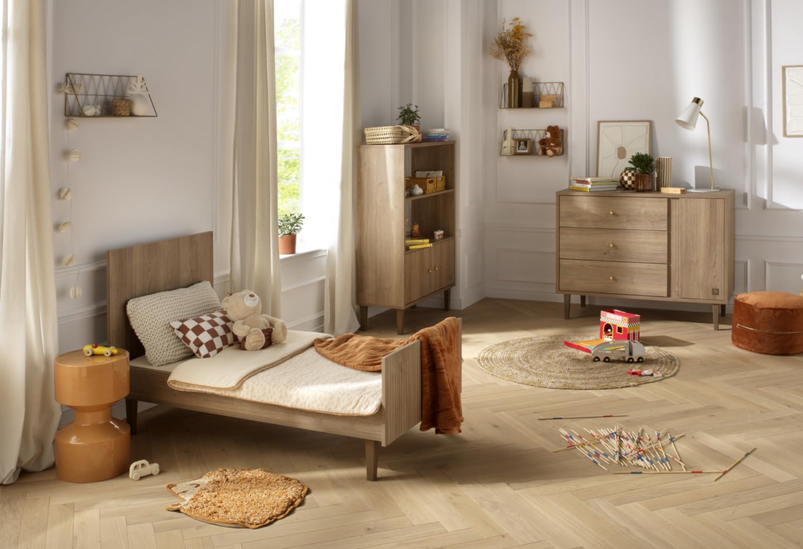 Sauthon Lit évolutif 140x70 - Little Big Bed décor Imitation Bois
