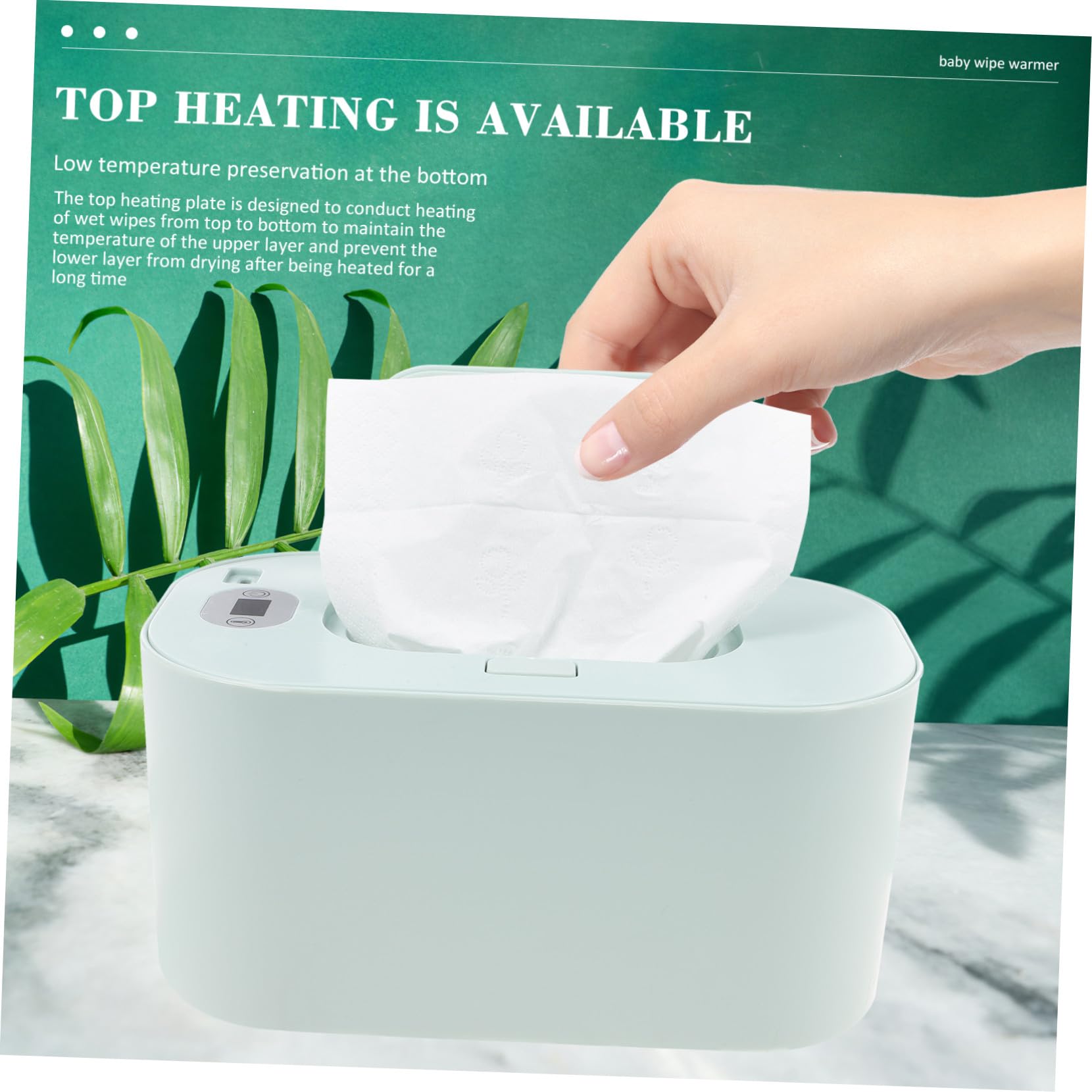 Healifty Calentador de Toallitas para Bebés Portátil USB Selección de Temperatura, Material Abs y Pp, Dispensador Verde para Uso en Casa y Coche
