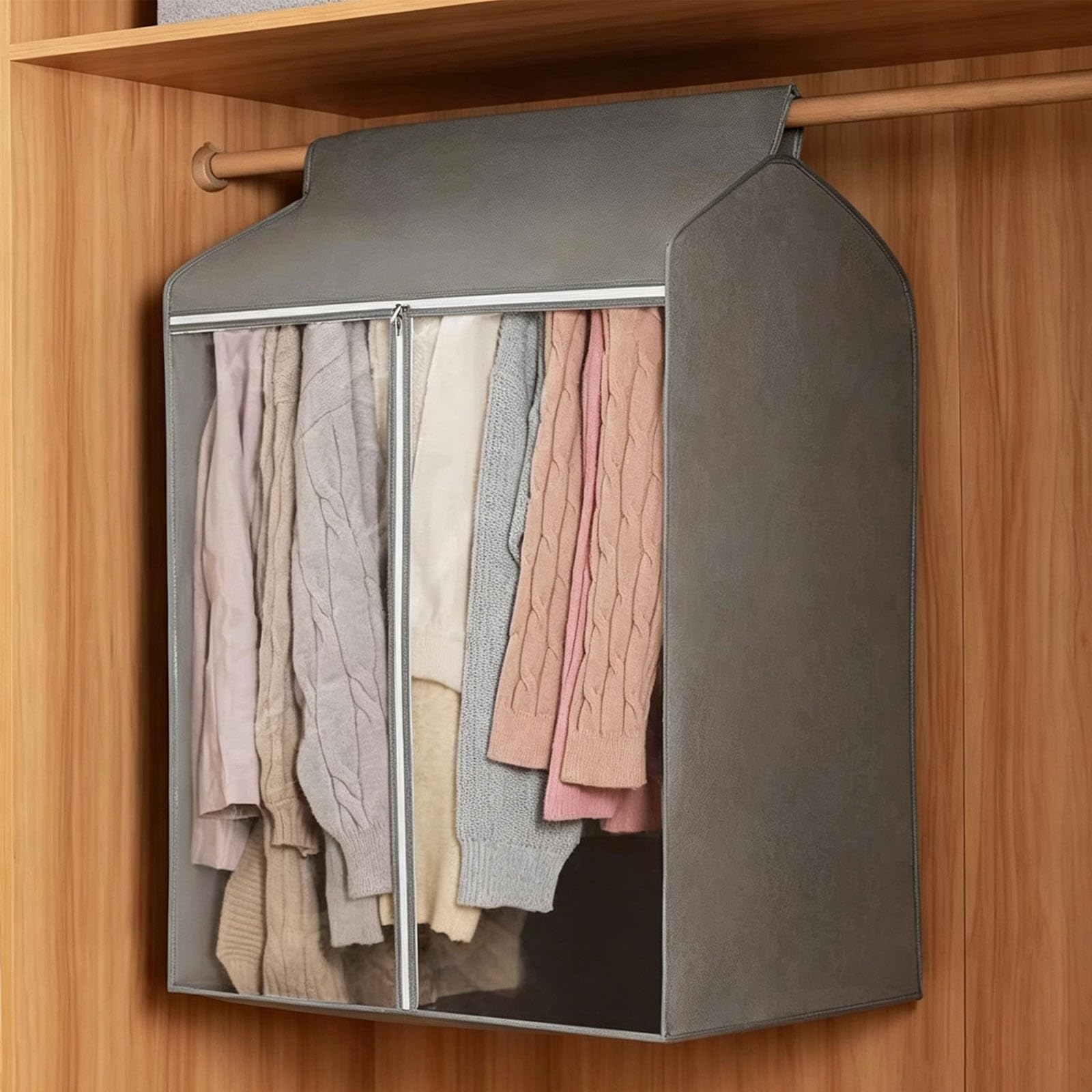 Grande Busta di Stoccaggio Anti-Polvere for Abiti,con Finestra Trasparente | Sacchi Porta Abiti for Appendere i Capi, Robusti e Resistenti, for Completi, Cappotti e Abiti(6PCS)