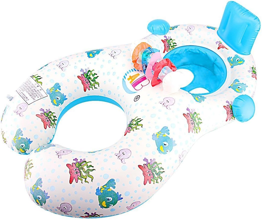 HONGCI Mother & Baby Newborn Swimming Float with Inflatable Sunshade
