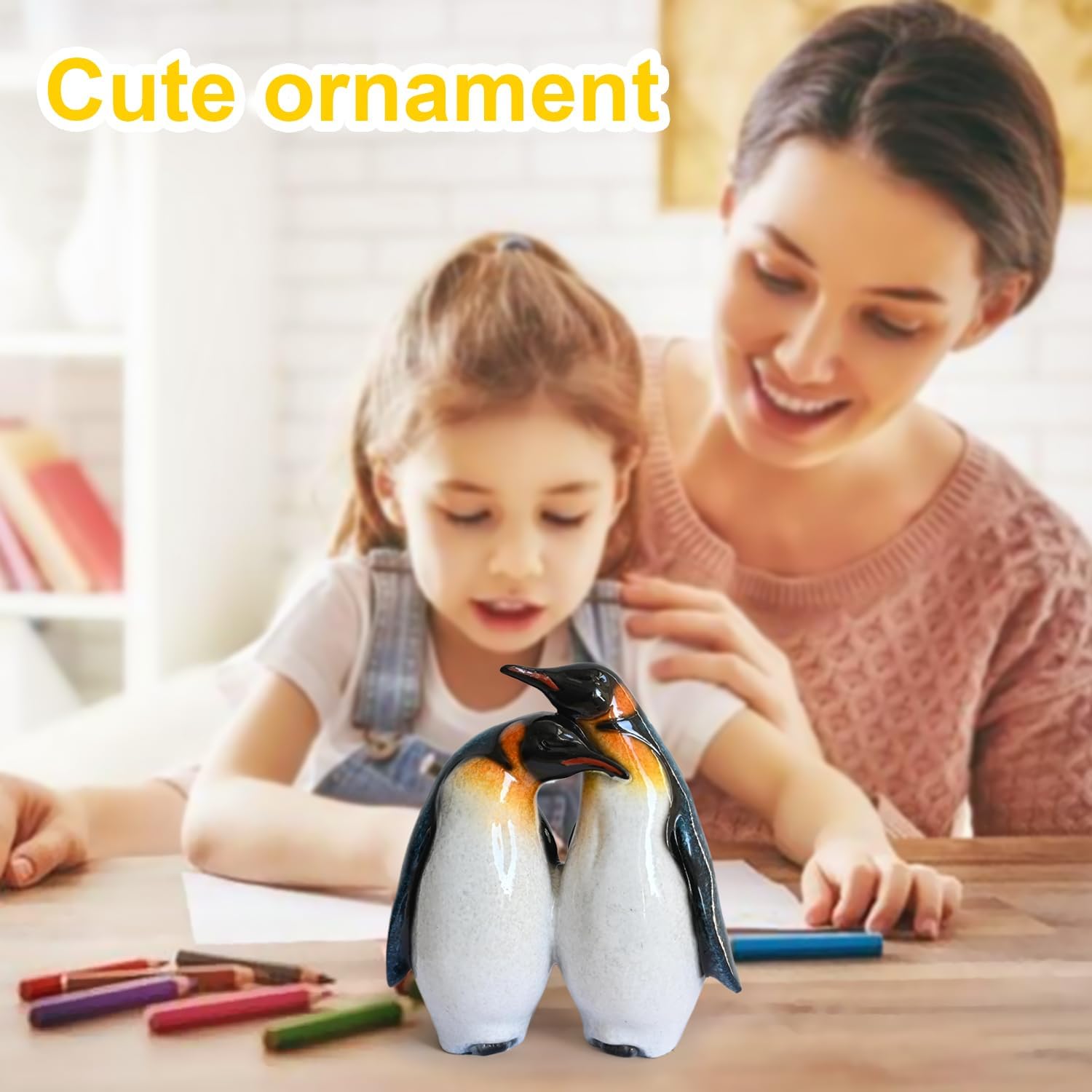 Cute Penguin Gifts for Couple Lovers Women - Small Figurines Home Decor Bedroom Table Desk Ornament Birthday Wedding Anniversary Decorations Valentine's Accessories - Image 4