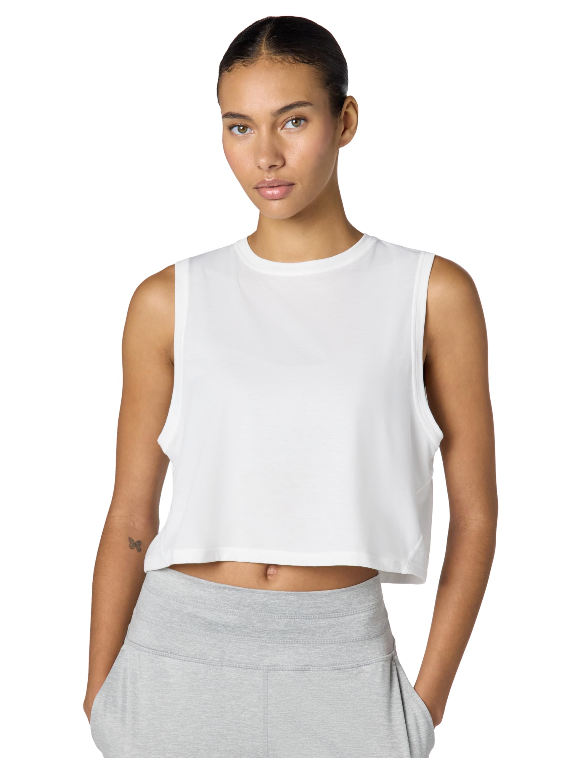 Sweaty Betty Womens Breathe Easy Cropped Crewneck Muscle Wourkout Tank Top
