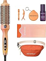 Vista 11 de Wavytalk Cepillo térmico, cepillo redondo calentado de 1.5 pulgadas para aspecto de soplado, doble voltaje, rosa, Sakura, cerámica de turmalina