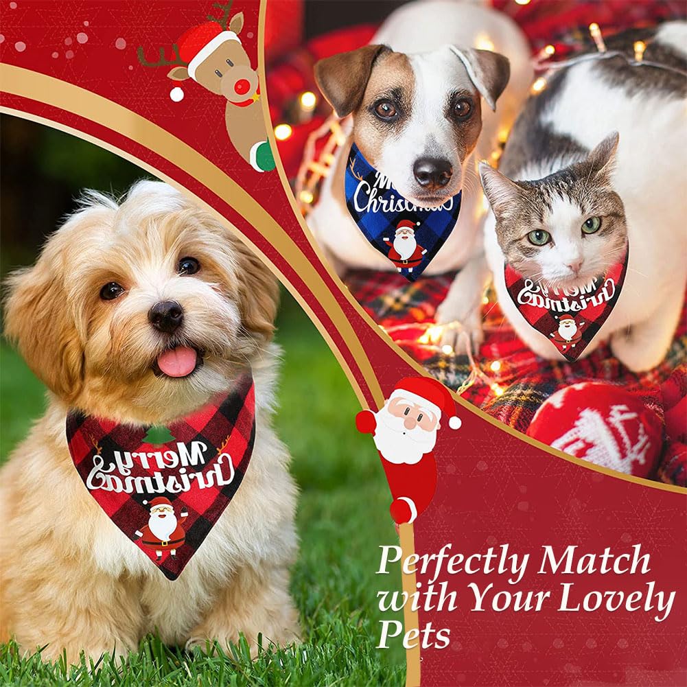 Christmas Dog Bandanas, Christmas Bandana for Dogs Dog Scarf, 4 Pieces Dog Bandanas, Santa Dog Scarf, Dog Bandana - Image 3