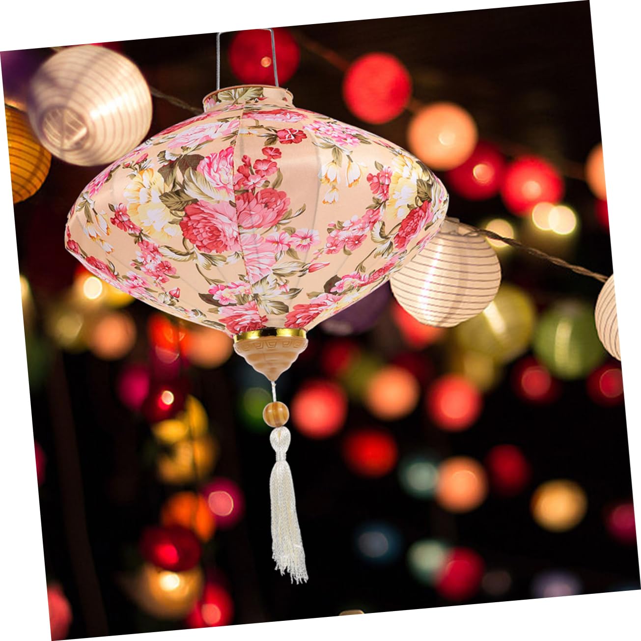 BESPORTBLE Lanterna Esterno Floreale Stile Cinese Lanterna di Capodanno Decorazione per Festival di Primavera Arredamento per Ristoranti e Negozi