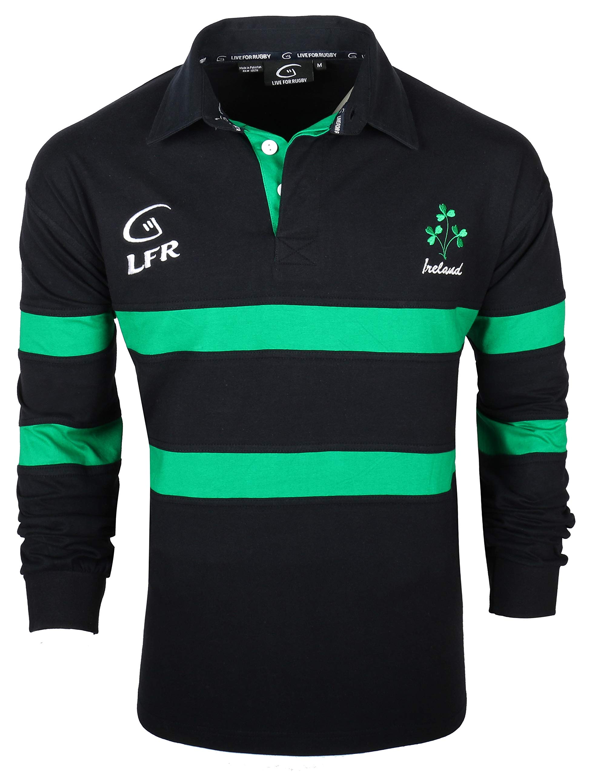 MalhamIrish Shamrock Sprig Ireland Longsleeve Striped Rugby Ireland