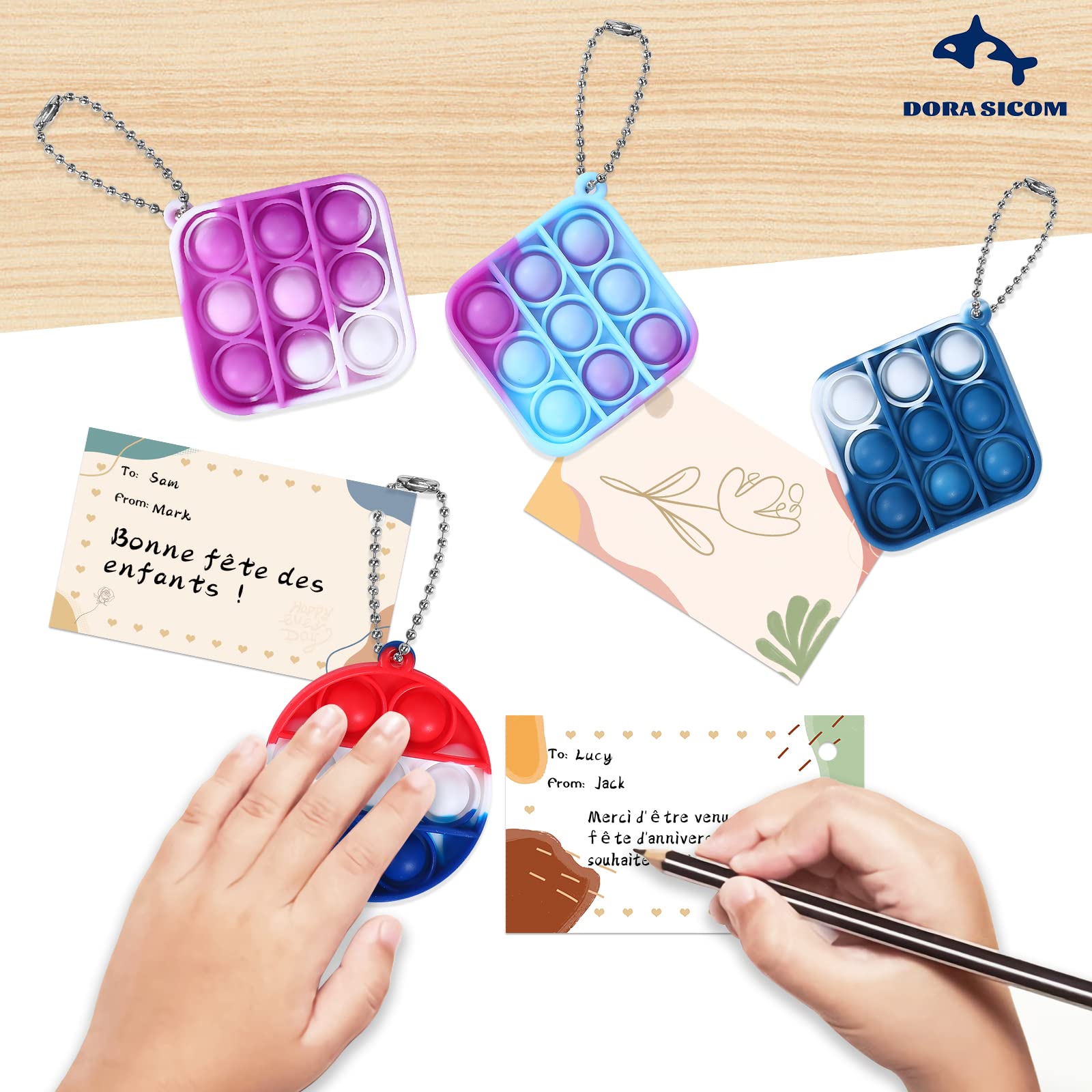 Lot De 30 Jouets Anti-stress En Silicone – Cubes Pop Sensoriels, Porte-clés Fidget, Cadeau Pour Adulte Et Enfant