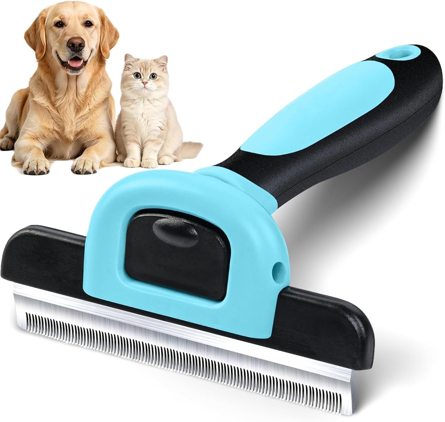 Deshedding Tool for Dogs and Cats Grooming Brush | Reduces Shedding for Small, Medium and Large Breeds Dog Cat Horse Rabbit Brush with Short or Long Hair