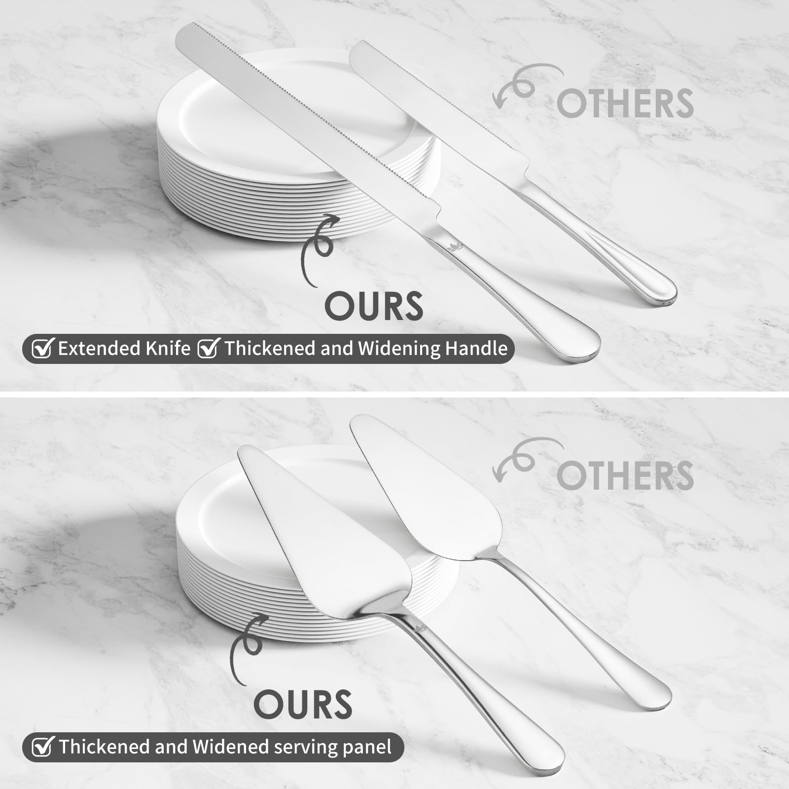 Snapklik.com : Cake Cutting Set For Wedding - Extended Cake Knife And Server  Set Thickened Stainless Steel Cake Cutter And Pie Spatula Great For  Birthday Anniversary Christmas Gift Silver 2 Pcs, image size:1600x1600