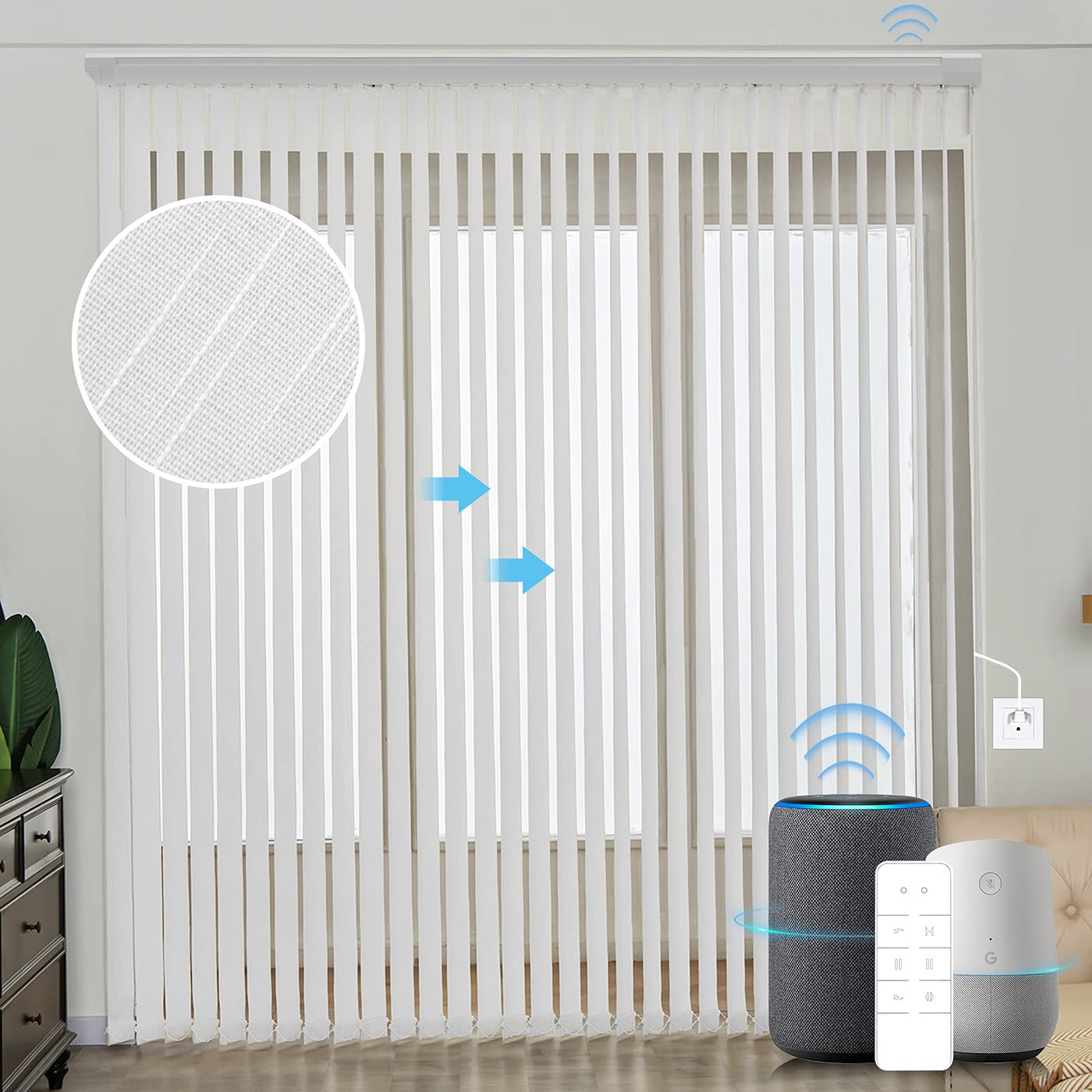 Amazon｜Graywind 電動 縦型ブラインドカーテン Alexa/Google/Siri対応