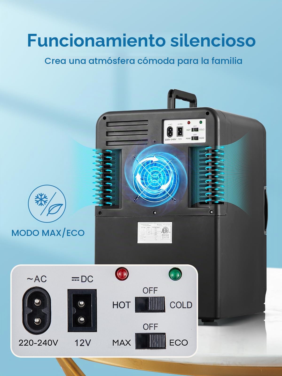 NORTHCLAN Mini Frigorífico para Habitación 15L/21 Latas, Refrigerador Eléctrico con Modo Silencioso ECO para Dormitorio/Coche