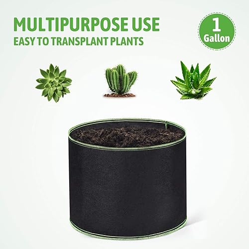 Miniatura 5 de Delxo Paquete de 20 bolsas de cultivo de 1 galón, bolsa de plantación de jardín con asas, macetas de tela no tejida gruesa de 10.58 oz para frutas,