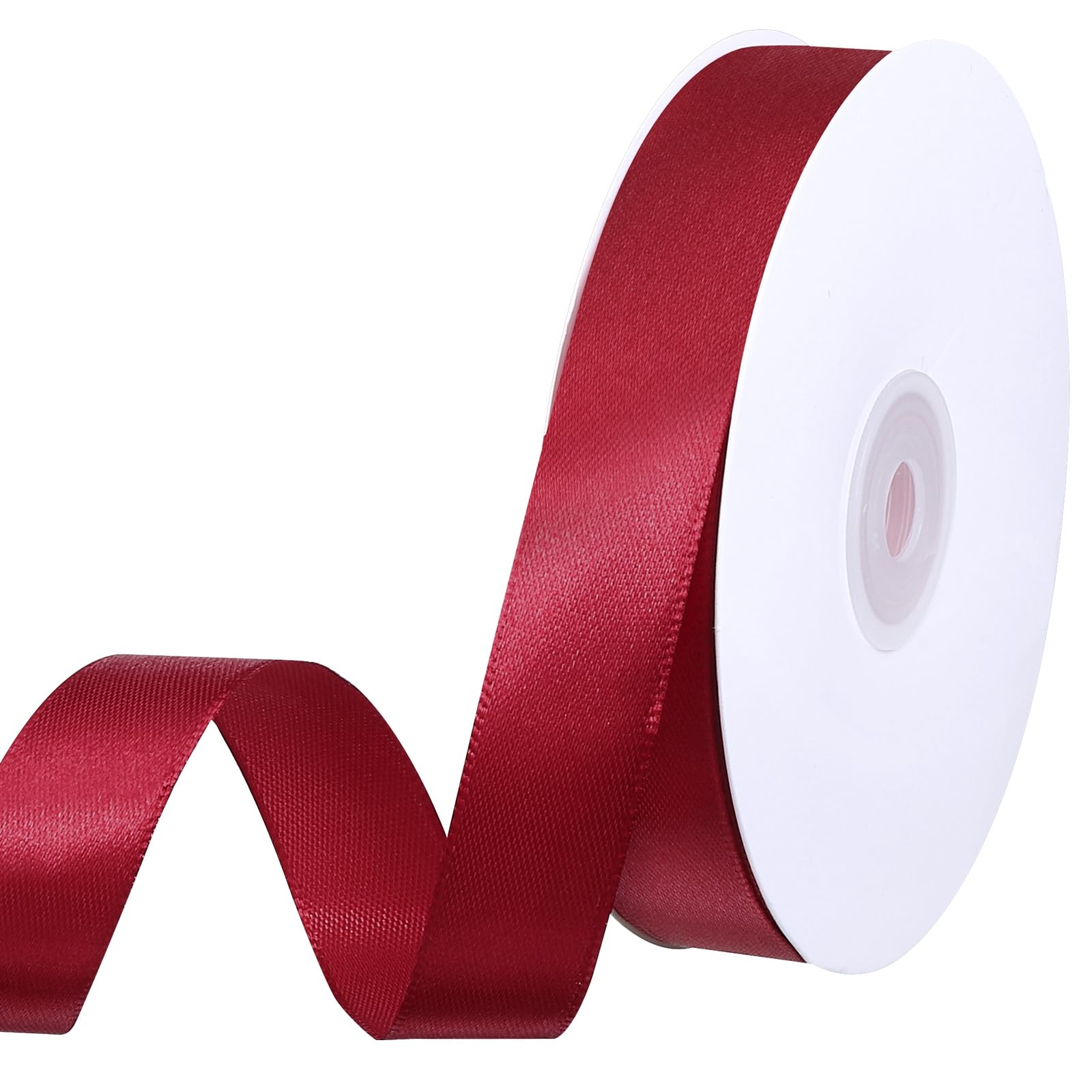 woric 20mm x 50m Burgundy Ribbon, Satin Gift Ribbon — image 1
